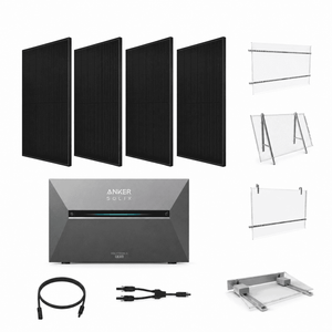 Engel Balkonkraftwerk 2000 Wp mit Anker SOLIX E2700 Pro | 4x JA Solar 500 W Full Black | Balkonkraftwerk mit Speicher | Steckersolaranlage Komplettset