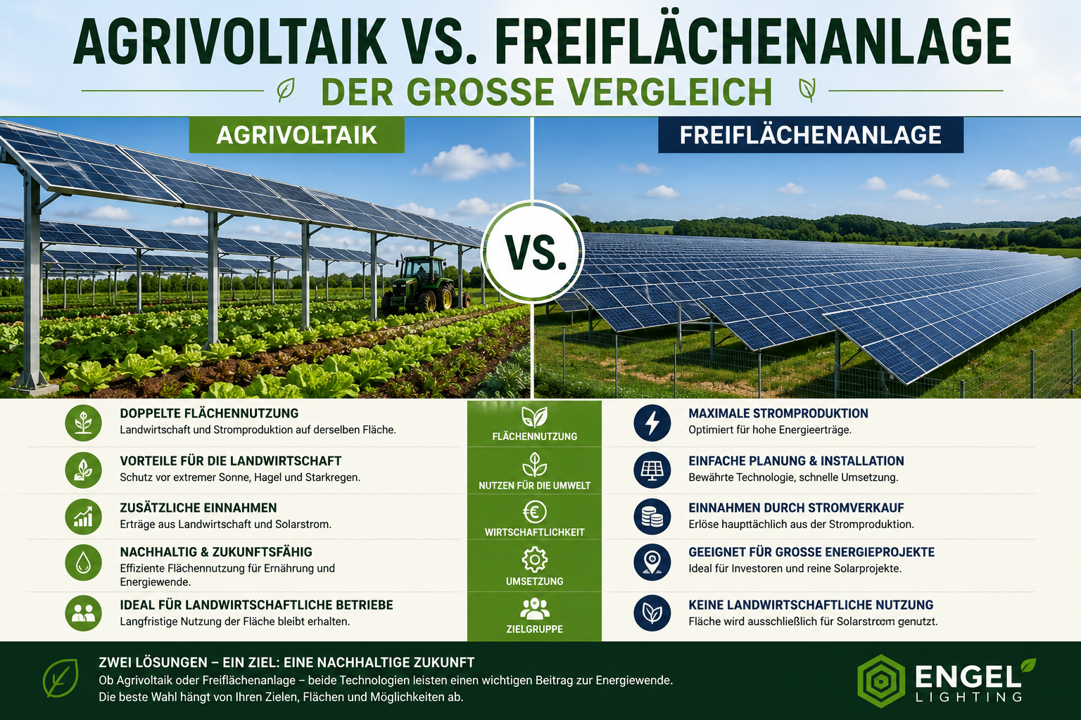Agrivoltaik vs. Freiflächenanlage – Der große Vergleich