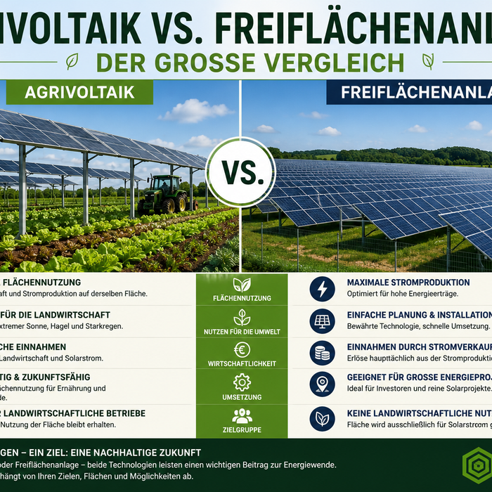 Agrivoltaik vs. Freiflächenanlage – Der große Vergleich