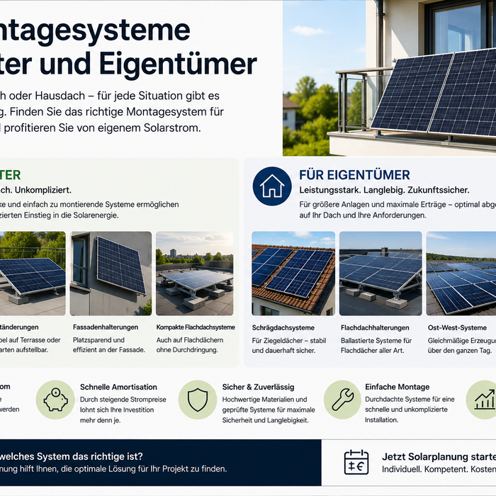 PV-Montagesysteme für Mieter und Eigentümer