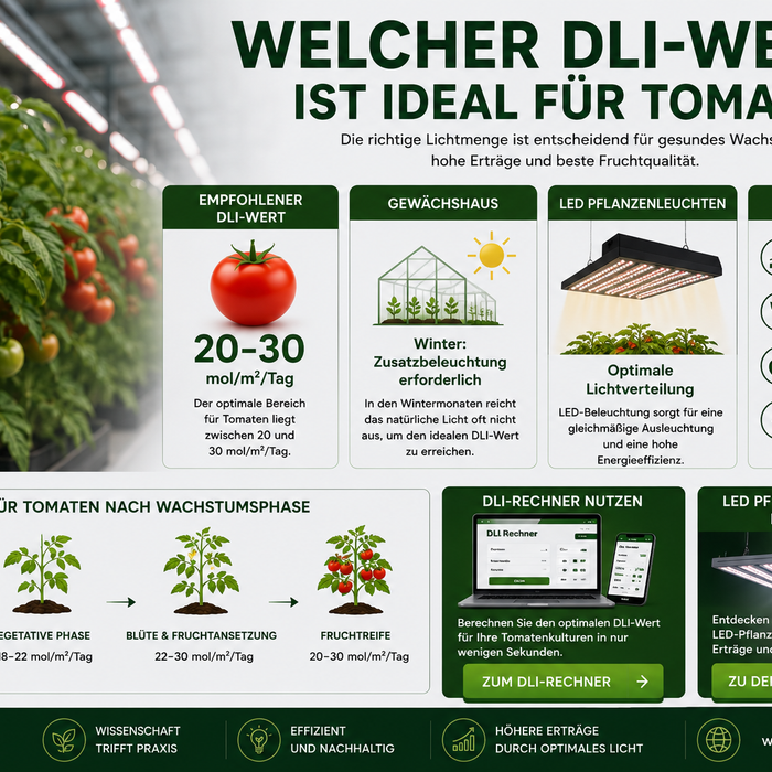 Welcher DLI-Wert ist ideal für Tomaten?