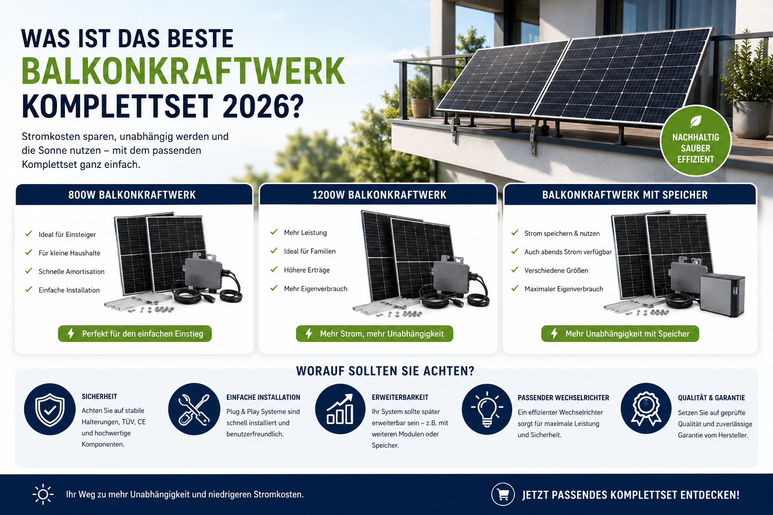 Was ist das beste Balkonkraftwerk Komplettset 2026?