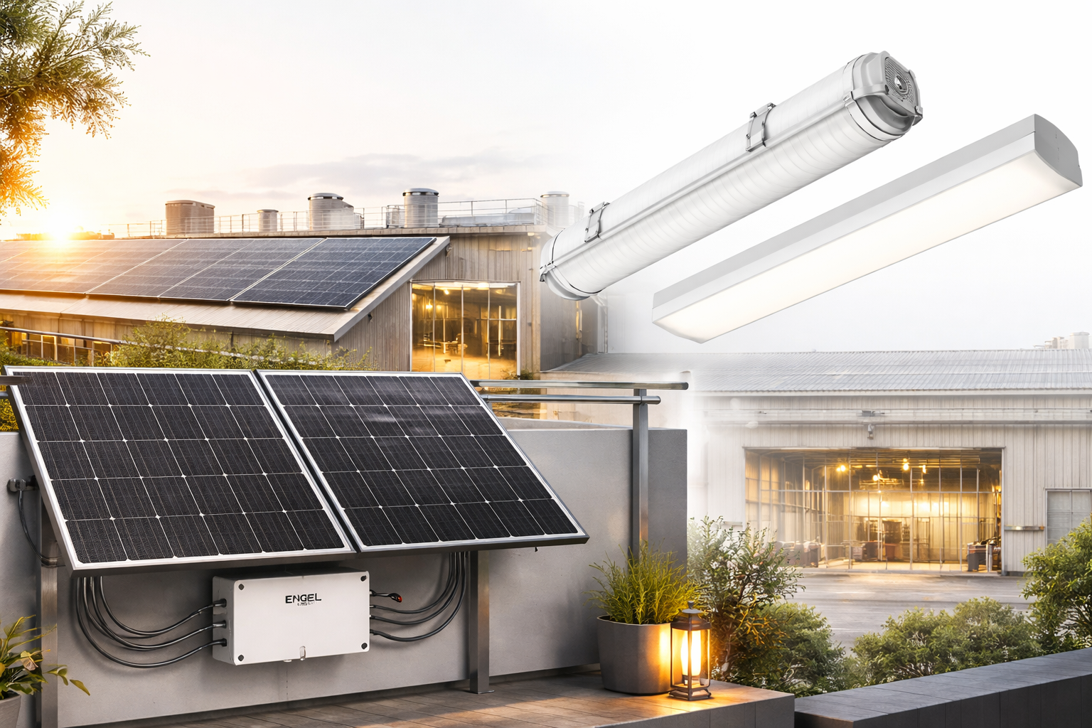 LED-Leuchten und Balkonkraftwerke von Engel Lighting – Effiziente Lösungen für Gewerbe, Industrie und Zuhause