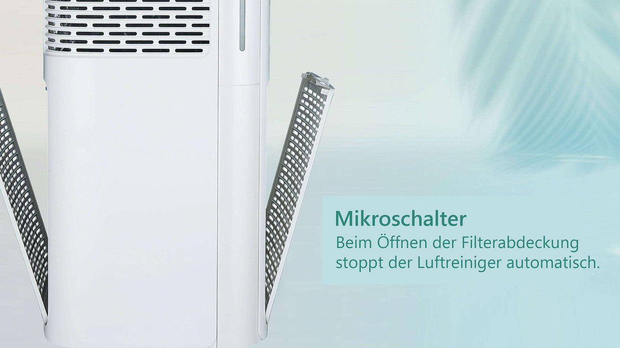 Luftreiniger MaxAir 800m³ pro Stunde 2 x UVC / 2 x HEPA H13-H14 / 2 x Aktivkohlefilter Wifi Fernbedienung/ TÜV Süd & GS zertifiziert