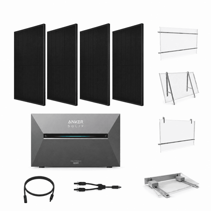 Engel Balkonkraftwerk 2000 Wp mit Anker SOLIX E2700 Pro | 4x JA Solar 500 W Full Black | Balkonkraftwerk mit Speicher | Steckersolaranlage Komplettset