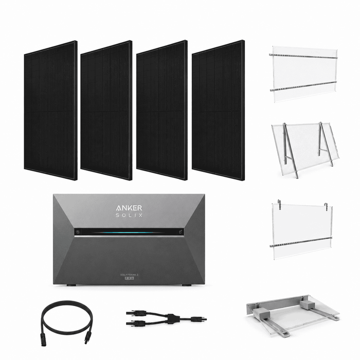 Engel Balkonkraftwerk Komplettset 2000 Wp mit Anker SOLIX Solarbank 3 E2700 Pro | 4× JA Solar 500 W Full Black Engel Lighting 