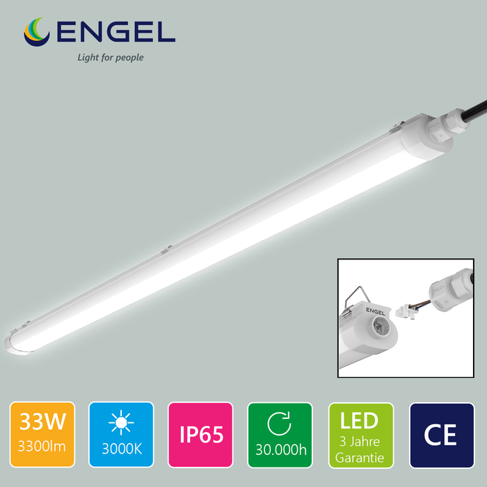 12er Set - Engel Exton Eco Hochwertige LED Feuchtraumleuchte