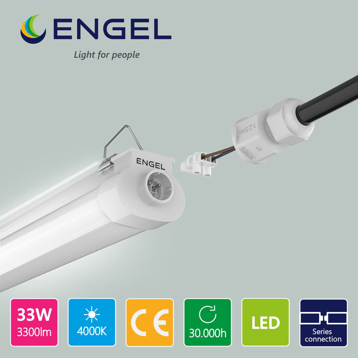 12er Set - Engel Exton Eco Hochwertige LED Feuchtraumleuchte