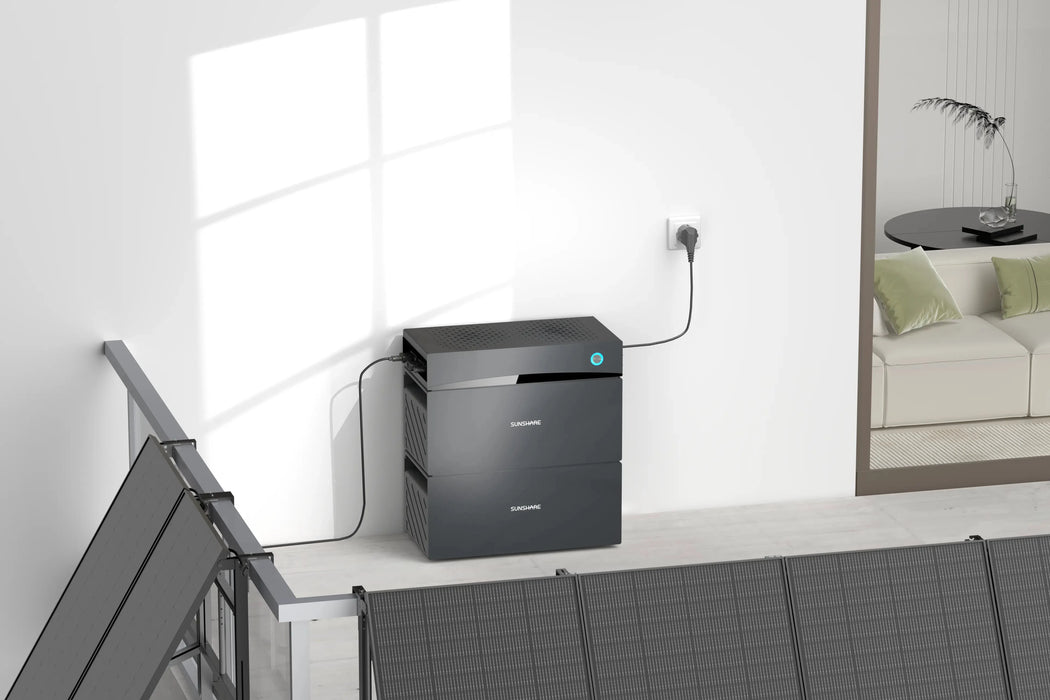 Sunshare 800W Balkonkraftwerk Set  4x 200W Ultra Leichte Module Ideal für schmale Balkone & einfache Montage Maximale Ausbeute auf kleiner Fläche TÜV-geprüft