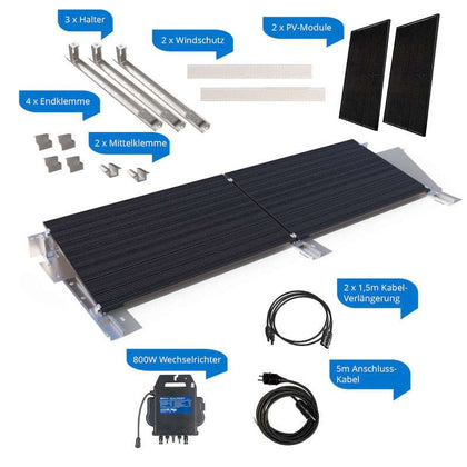 Engel Helios 800 W Garten-Balkonkraftwerk | 800 W Ausgang, für Garten | Garten Balkonkraftwerk, Mini-PV-Anlage Garten | für Garten und Flachdach