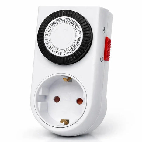 Mechanische Zeitschaltuhr Steckdose – 24h Timer für den Innenbereich (30-Minuten-Intervall, 16A/3600W)