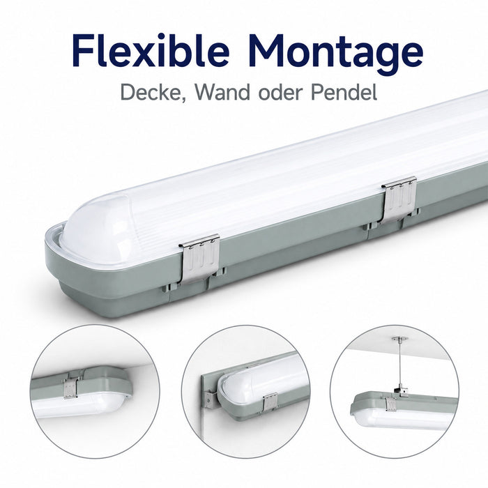 Engel Theia LED-Feuchtraumleuchte 1500mm | 30–54W | IP66 IK08 |3000K/4000K/6500K | Lager Werkstatt