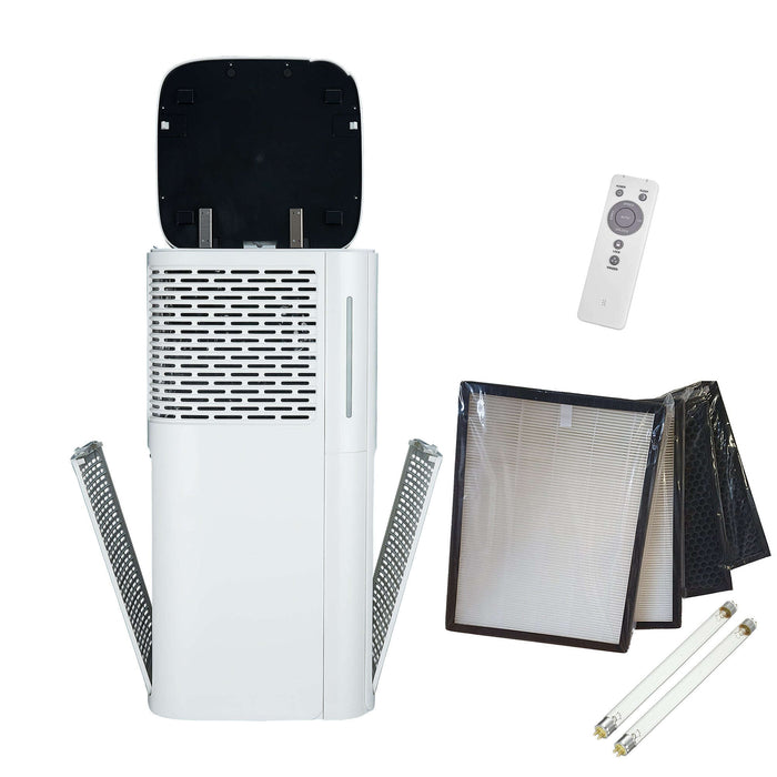 Luftreiniger MaxAir 800m³ pro Stunde 2 x UVC / 2 x HEPA H13-H14 / 2 x Aktivkohlefilter Wifi Fernbedienung/ TÜV Süd & GS zertifiziert