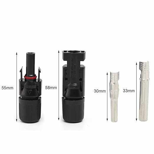 Solar Stecker und Buchse Solarsteckverbinder IP68 1500V MC4 kompatibel für Solarkabel 2,5/4/6mm²